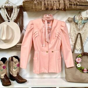 Baby PINK retro vintage blazer w striking bow at the back and YTK vibe